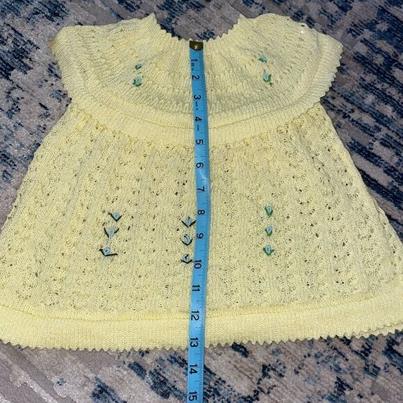 🚨 3 for $25 - VINTAGE Handmade Knit Baby Dress - Picture 10 of 14